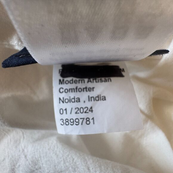 Pottery Barn Teen Dorm Modern Artisan Quilted Sham Standard Pair Ivory NWOT - Picture 9 of 9